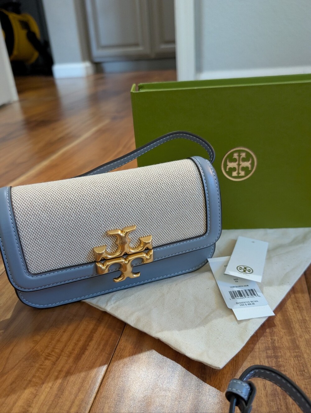 Tory Burch Cloud Blue Eleanor Crossbody + Dust Bag + Gift Box ❤️ - Picture 14 of 14